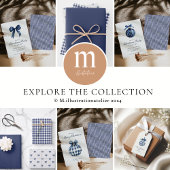 ブルー伝統的ノットクリスマスパーティー 招待状