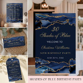 Elegant Navy Blue & Gold Birthday party 缶クーラー