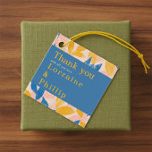 青と黄色のリトグラフスタイルの反応 出欠カード