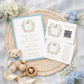 ブルーヴィンテージベビー台車 サンキューカード