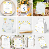 That's Amore Blue Bow Lemons Italian Bridal Shower スタンダードカクテルナプキン