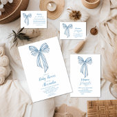 かわいいブルーリボン男の赤ちゃんおむつラッフル エンクロージャーカード