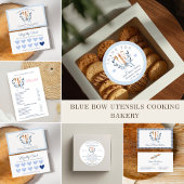 青い食器のクッキングベーカリー ありがとう ラウンドシール