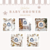 ブルークリスマスクリブベビーシャワー 招待状