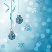 ブルーフェイクグリッタークリスマスオーナメント 招待状