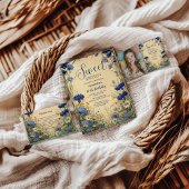 Blue Cornflower Art Nouveau Sweet Sixteen サンキューカード