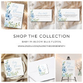 ベビーイン開花ブルーフローラベビーシャワー ポストカード