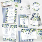 ブルーベリーブルーフローラ秋結婚式招待状 招待状