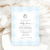 秋カボチャ青いギンガムベビーシャワーバンティング旗 バンティングフラッグ