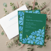 青い溝状の花模様 ラップアラウンドラベル (この独立クリエイターのコレクションをカスタマイズ。テスト)