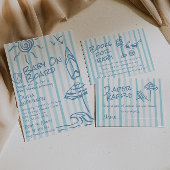 夏の手を引いた青いベビーボードの赤ちゃんシャワー ペーパープレート