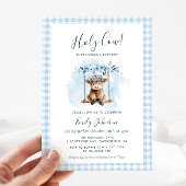 Blue Highland Cow Boy Baby Shower ペーパープレート