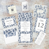 クラスシックエレガントブルーホーストイレネームイニシャル スタンダードランチョンナプキン