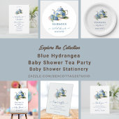  Blue Hydrangea Baby Shower Tea Party Welcome  台座サイン