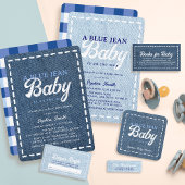 Navy Blue Jean Baby Boy Baby Shower ペーパープレート