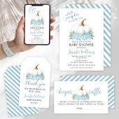 ブルーリトルカボチャ男の赤ちゃんシャワー差出人住所 ラベル