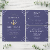 金ゴールド航海のいかり結婚のフォトブース背景 タペストリー (この独立クリエイターのコレクションをカスタマイズ。)