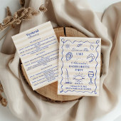 Blue Nautical Lake Bachelorette Party Itinerary 招待状