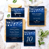 ブルーナイトライトとシルバー結婚ライト プレイスカード