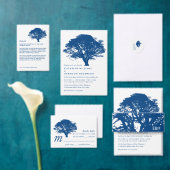 ブルーオーク素朴の木ミニマル結婚と プレイスカード (この独立クリエイターのコレクションをカスタマイズ。)