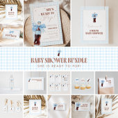 She Is Ready to Pop Blue Soda Pop Baby Shower スタンダードカクテルナプキン