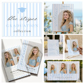 Blue Stripes Return Address Label ラベル