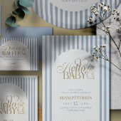 Blue Stripes Arch Vintage Boy diaper Raffle エンクロージャーカード