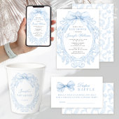 Elegant Blue Frame Bow Baby Boy Shower 紙コップ