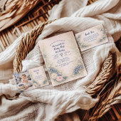 Blueberry Berry Vintage Garden 1st Birthday 招待状