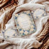 Blueberry Floral Heirloom Bridal Shower サンキューカード