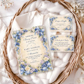 Blueberry Garden Bow Baby Shower Diapper Raffle エンクロージャーカード