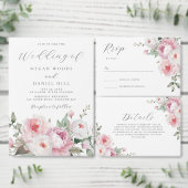 赤面&バラ植物学フローラ結婚ズ 招待状 (この独立クリエイターのコレクションをカスタマイズ。)