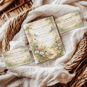 Blush And Blue Meadow Bridal Shower 招待状