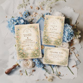 Blush Blue Countryside Wedding 出欠カード