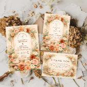 Blush Floral Arch Wedding 招待状