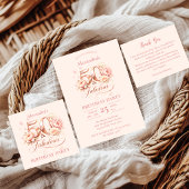 Blush Floral Elegant 50th Birthday スタンダードカクテルナプキン