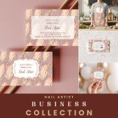 Blush Floral Nail Technician Business サンキューカード