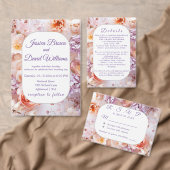 赤面ガーデンロマンチック結婚式招待状 招待状 (この独立クリエイターのコレクションをカスタマイズ。)