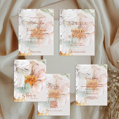 Save the Date Wedding Card | Floral Blush Peach 案内ポストカード