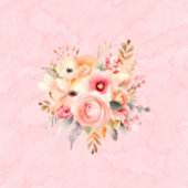 ピンクと金ゴールドシック花模様ブランチ&バブリー 招待状