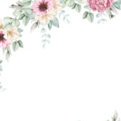 Blush Pink Floral Watercolor  サンキューカード
