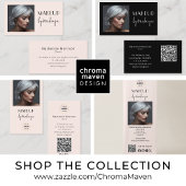 Blush Pink Black Makeup Salon Square 名札