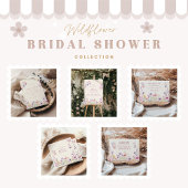 赤面ワイルドフラワーズと蝶ブライダルシャワー スタンダードカクテルナプキン