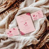 Blush Wine Citrus Bridal Shower 招待状