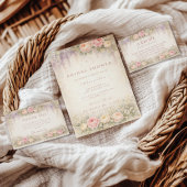 Blush Wisteria And Rose Garden Bridal Shower サンキューカード