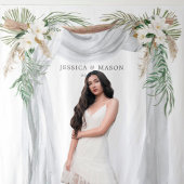 ボヘミアンリースカップルシャワー招待状 ポストカード