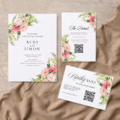 Bohemian watercolor floral wreath Wedding メニュー (この独立クリエイターのコレクションをカスタマイズ。)