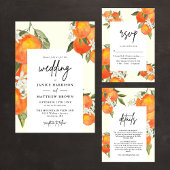 Boho Abstract Sketchy Orange Garden Wedding ラウンドシール