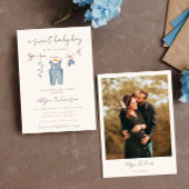 甘い男の赤ちゃんボホ赤ちゃん服シャワー 招待状