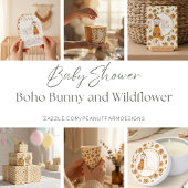Woodland Boho Bunny Baby Shower ペーパープレート